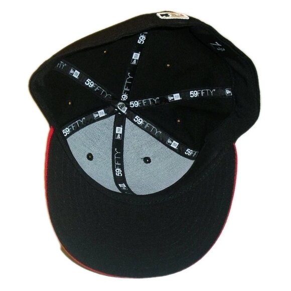 Cincinnati Reds Mens New Era 59 Fifty Black Fitted hat cap sz. 7 3/4 New Mlb - Picture 2 of 4